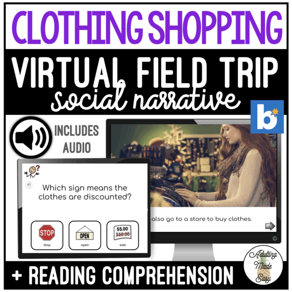Clothing Shopping Virtual Field Trip Social Narrative Boom Cards SS