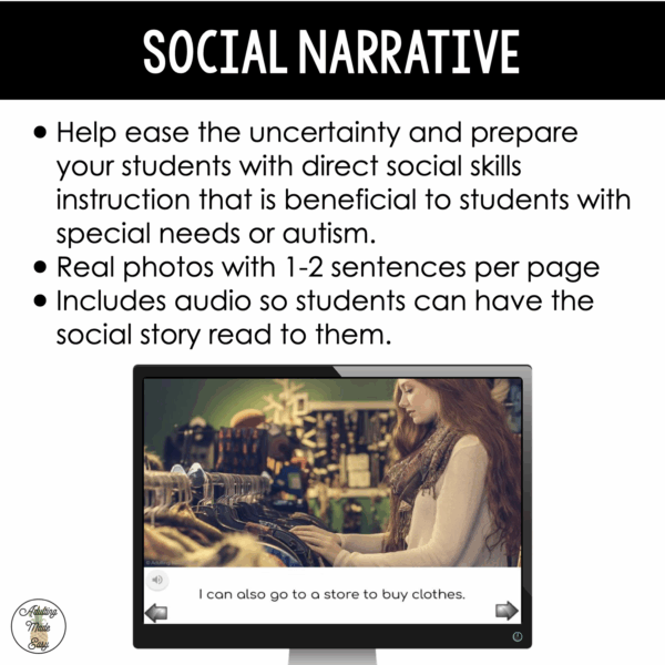 Clothing Shopping Virtual Field Trip Social Narrative Boom Cards SS - Image 4