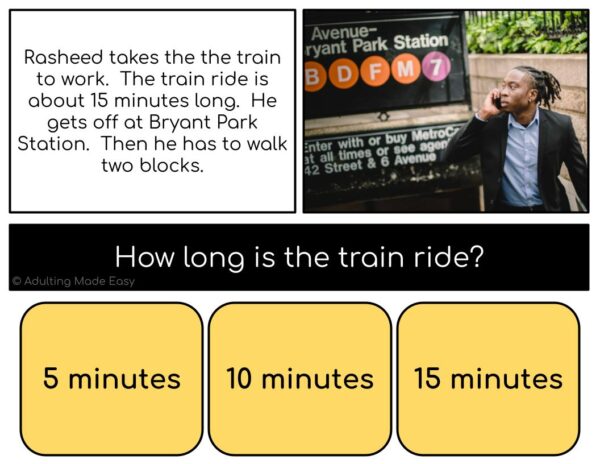 Community Simplified Reading Comprehension Digital Task Cards - Image 3