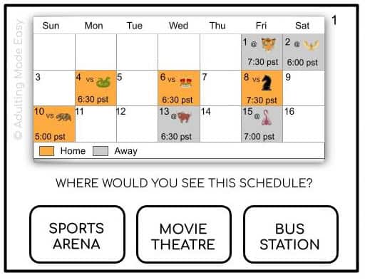 Reading Community Schedules Task Cards - Image 4