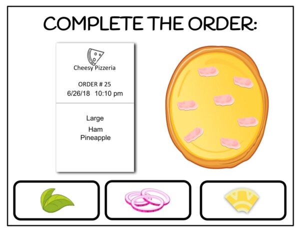Complete The Order - Pizzeria Digital Task Cards - Image 2