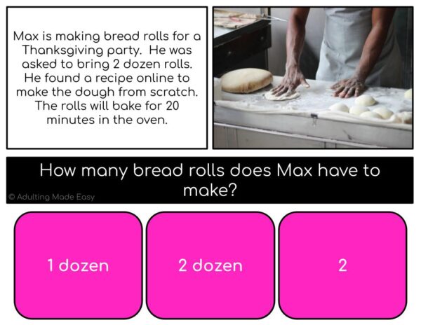 Cooking Simplified Reading Comprehension Digital Task Cards - Image 3