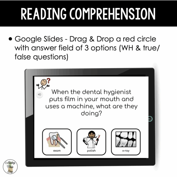 Dentist Appointment Virtual Field Trip Narrative & Comprehension Google Slide SS - Image 4