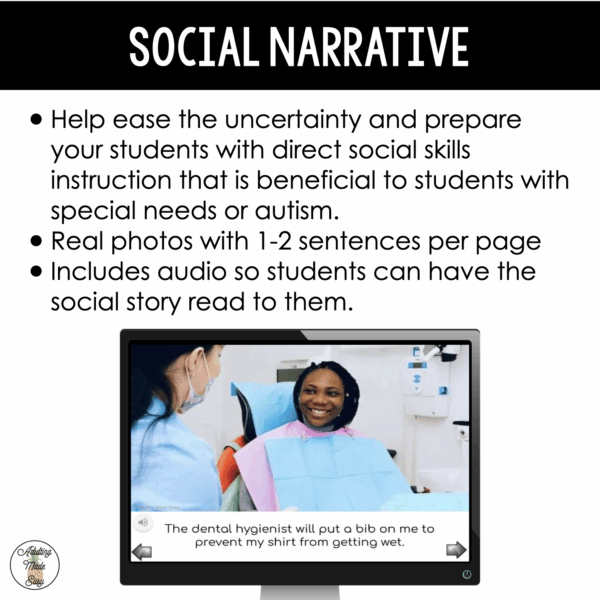 Dentist Appointment Virtual Field Trip Narrative & Comprehension Boom Cards SS - Image 3