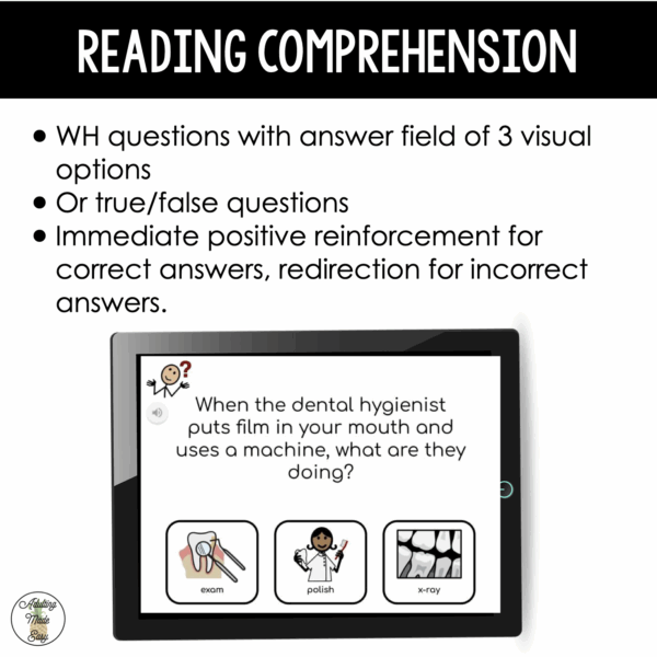 Dentist Appointment Virtual Field Trip Narrative & Comprehension Boom Cards SS - Image 4