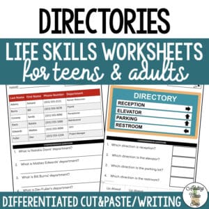 Reading Directories Worksheets