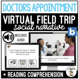 Doctors Appointment Virtual Field Trip Narrative & Comprehension Boom Cards SS
