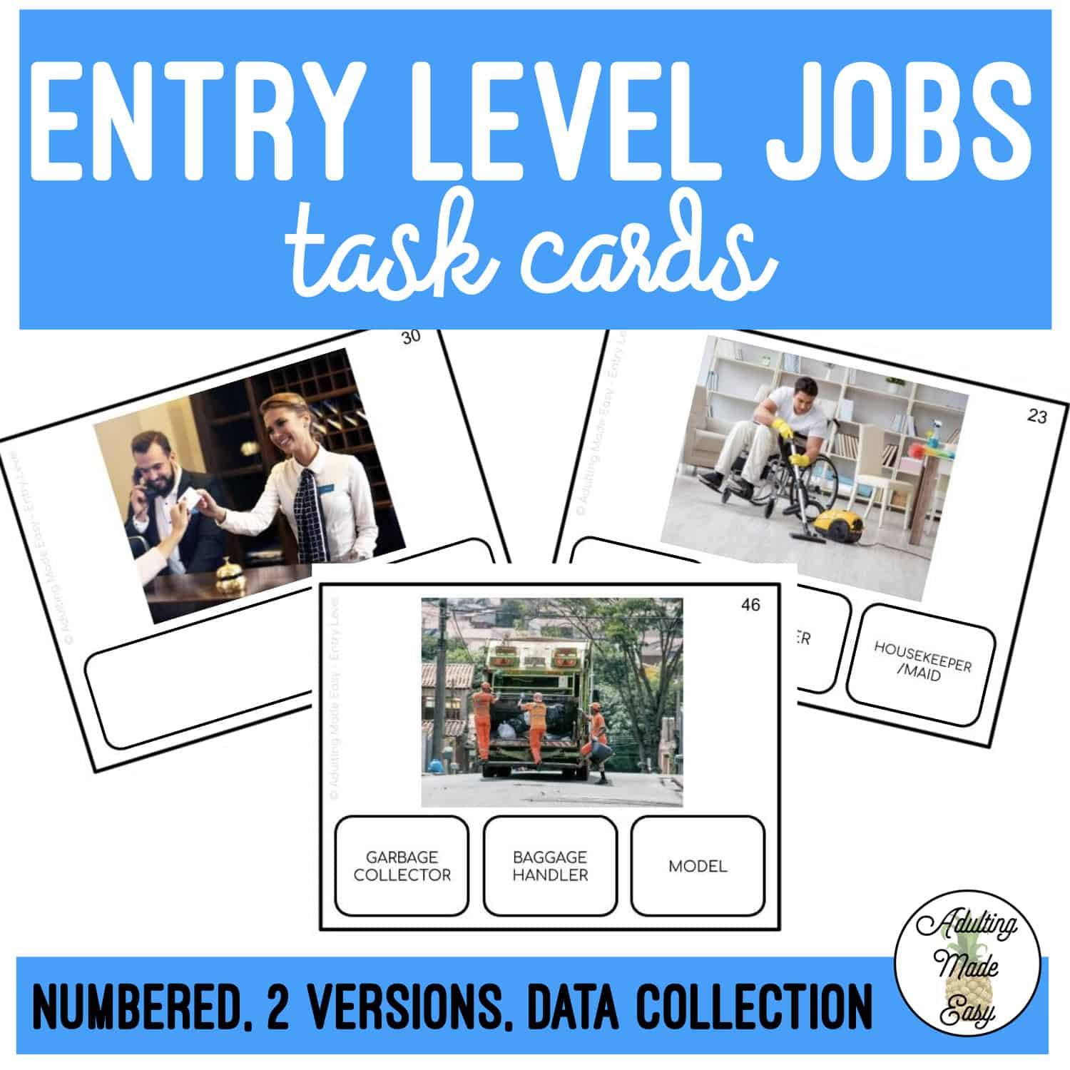 Entry Level Jobs Task Cards