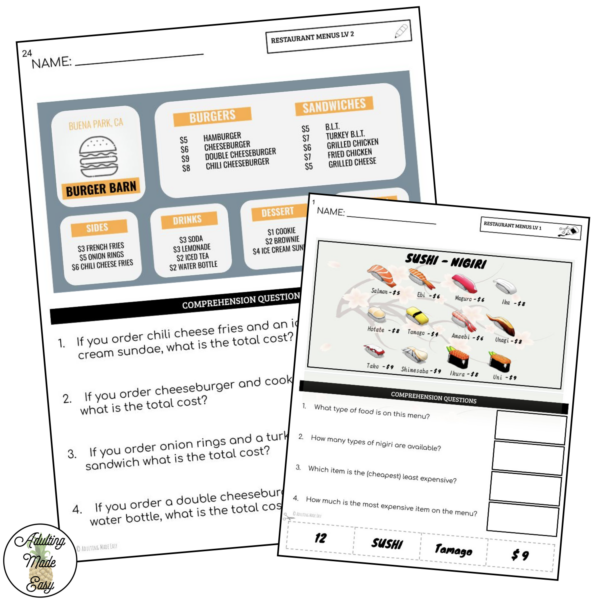 Functional Reading Life Skills Worksheets BUNDLE - Image 4