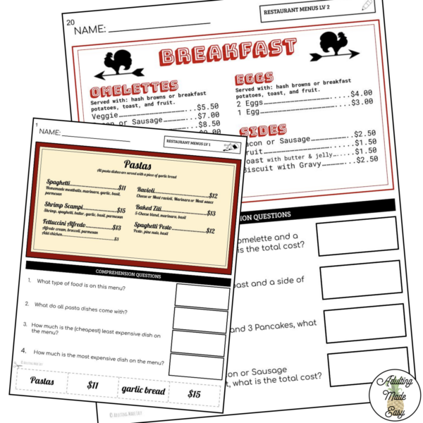 Functional Reading Life Skills Worksheets BUNDLE - Image 5