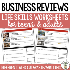 Reading Business Reviews Worksheets