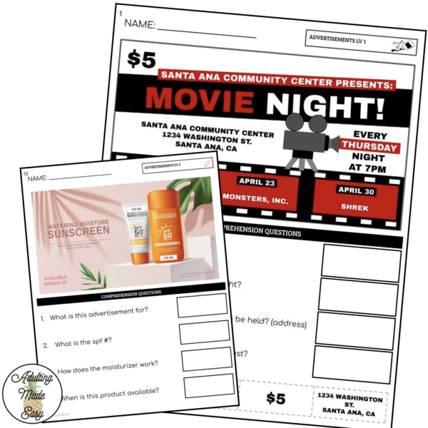 Reading Advertisements Worksheets - Image 2