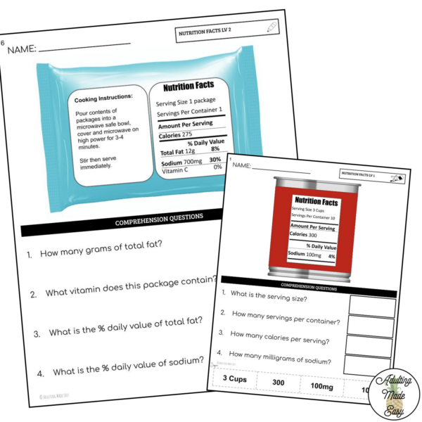 Functional Reading Life Skills Worksheets BUNDLE - Image 6