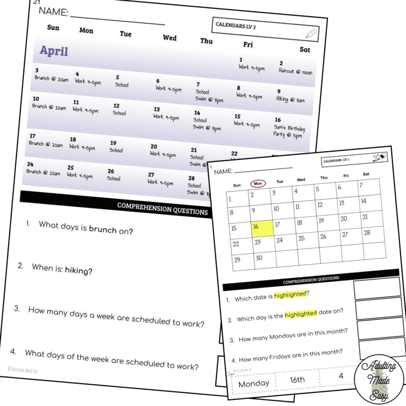 Functional Reading Life Skills Worksheets BUNDLE