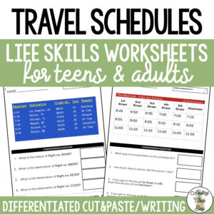 Reading Travel Schedules Worksheets