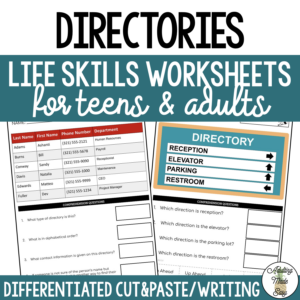 Reading Directories Worksheets