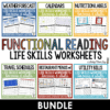 Functional Reading Life Skills Worksheets BUNDLE