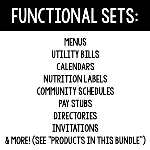 Functional Reading Life Skills Worksheets BUNDLE - Image 3