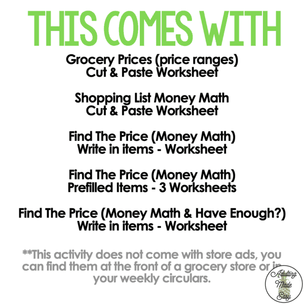 Find The Price Money Math - Store Ad {Cut & Paste} Worksheets - Image 3