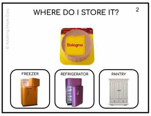 Food Storage Field of 3 Task Cards