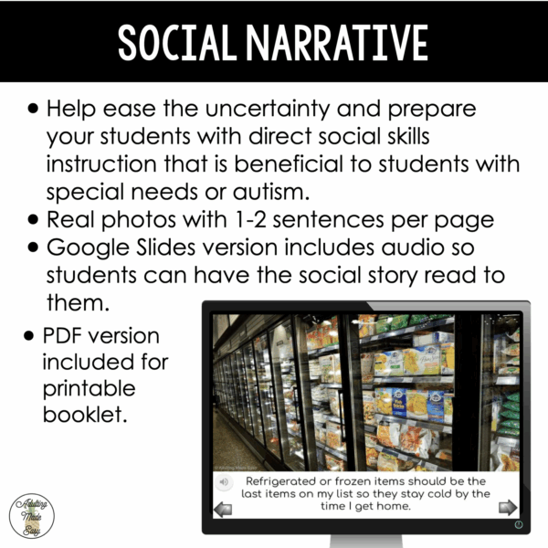 Grocery Store Virtual Field Trip Narrative & Comprehension Google Slides SS - Image 3