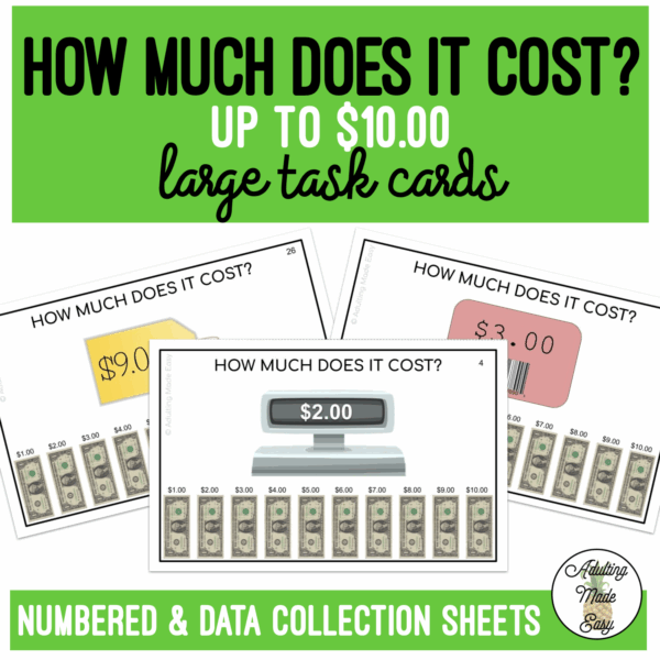 How Much Does It Cost? (up to $10) Large Task Cards