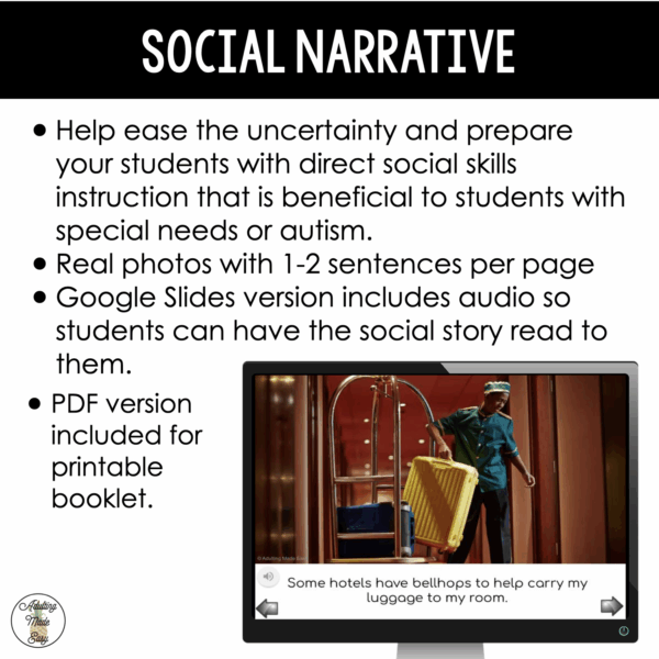 Hotel Virtual Field Trip Social Narrative & Comprehension Google Slides SS - Image 4