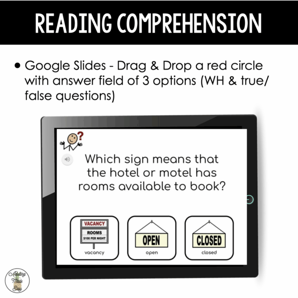 Hotel Virtual Field Trip Social Narrative & Comprehension Boom Cards SS - Image 3