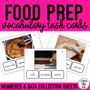 Food Prep vocabulary task cards