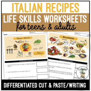 Reading Italian Recipes Worksheets