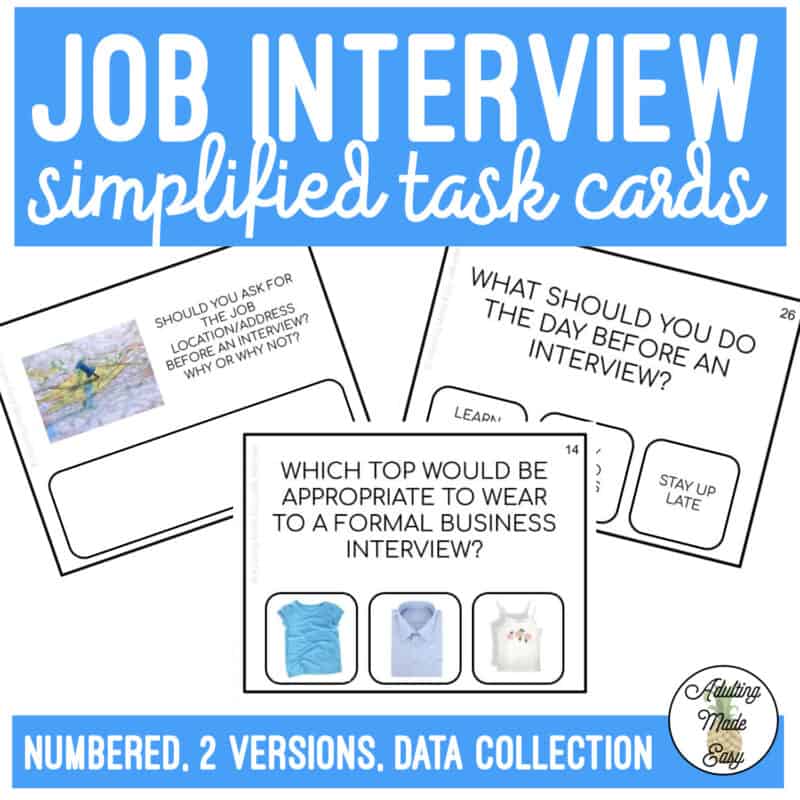 Job Interview Task Cards