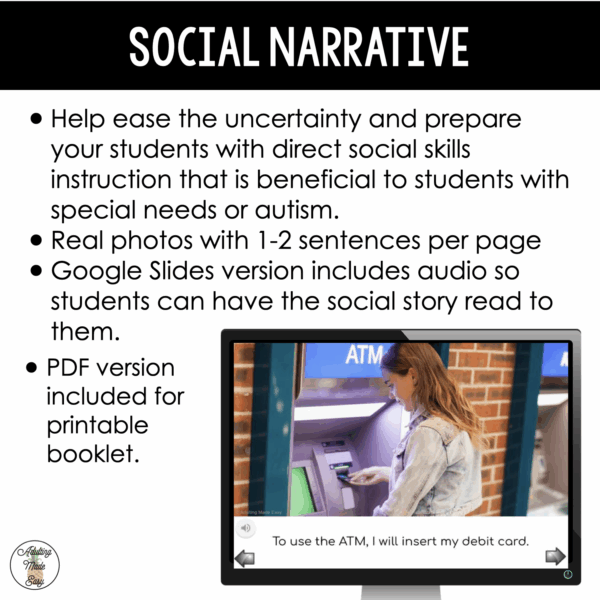 Money & Banking - Virtual Field Trip Social Narrative Google Slides SS - Image 3