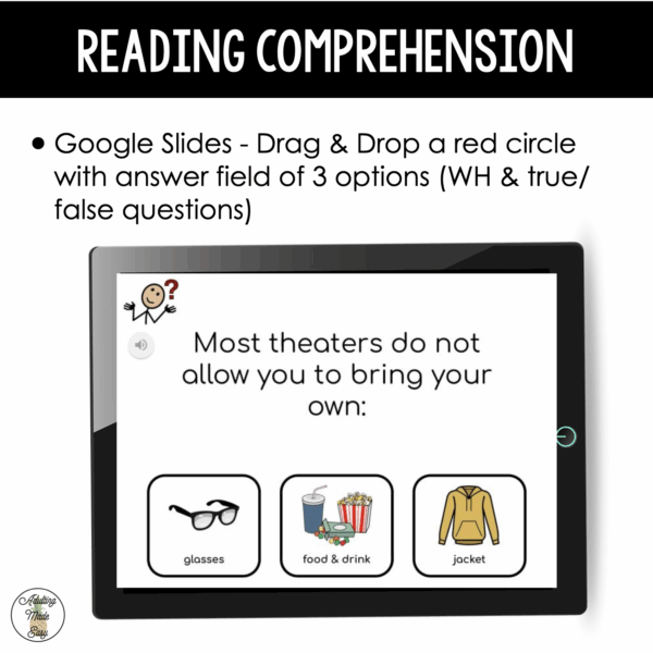 Movie Theater Virtual Field Trip Narrative & Comprehension Google Slides SS - Image 4