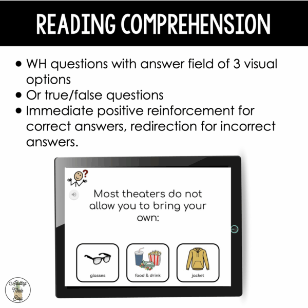 Movie Theater Virtual Field Trip Social Narrative & Comprehension Boom Cards SS - Image 4