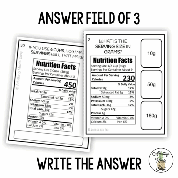Reading Nutrition Labels Task Cards - Image 2