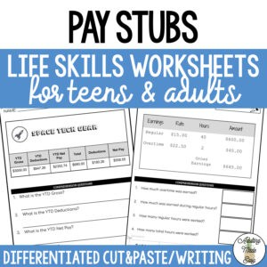 Reading Pay Stubs Worksheets