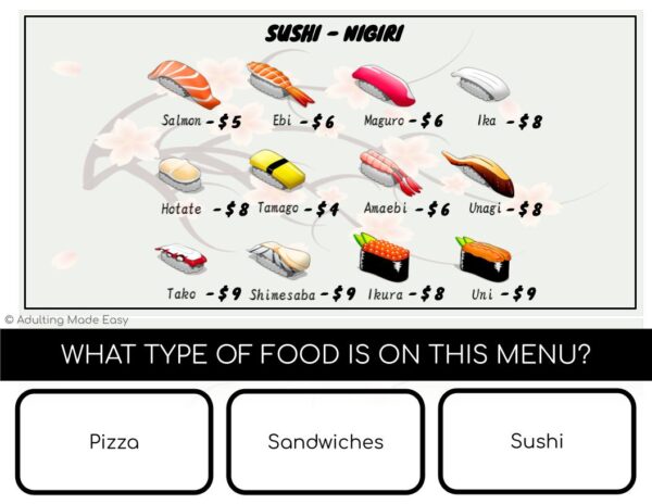 Reading Menus Digital Task Cards - Image 2