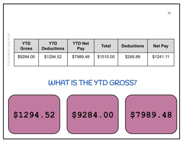 Reading Pay Stubs Digital Task Cards - Image 3