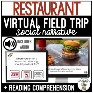 Restaurant Virtual Field Trip Social Narrative & Comprehension Google Slides SS