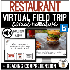 Restaurant Virtual Field Trip Social Narrative & Comprehension Boom Cards SS