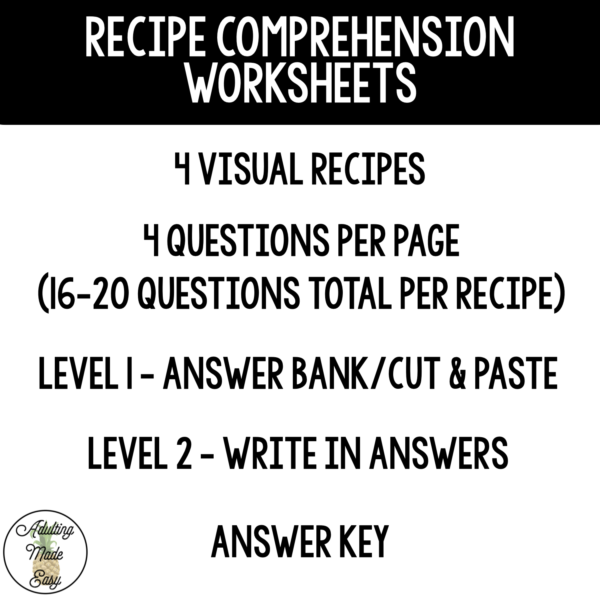 Reading Simple Recipes Worksheets - Image 2