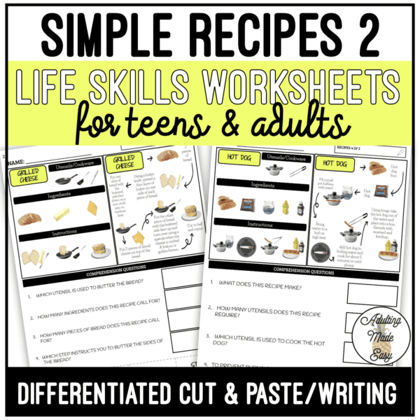 Reading Simple Recipes 2 Worksheets