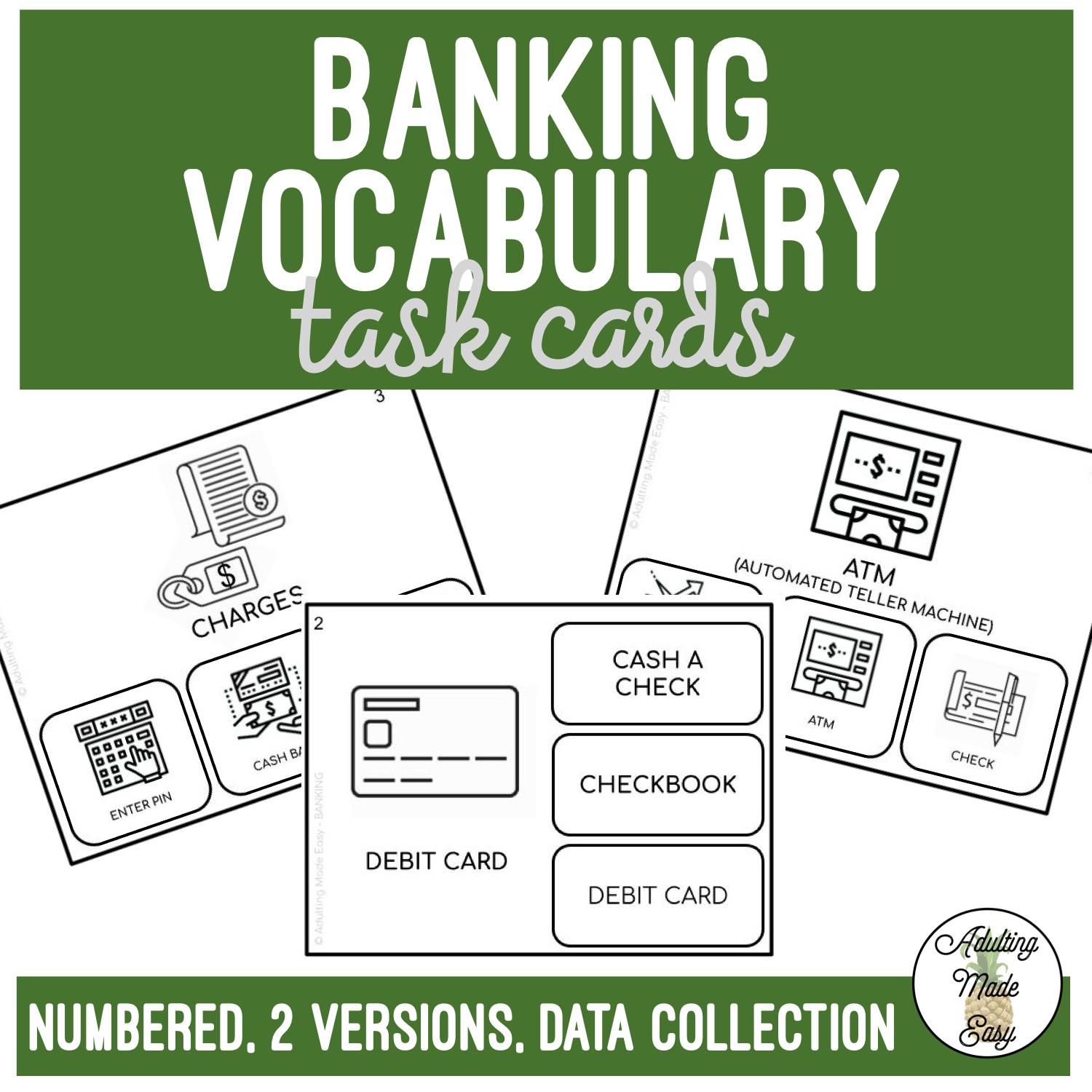 Banking Vocabulary Task Cards