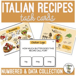 Reading Italian Recipes Task Cards