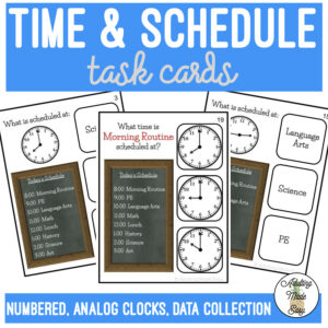 Reading Time & Schedules ANALOG CLOCK Task Cards