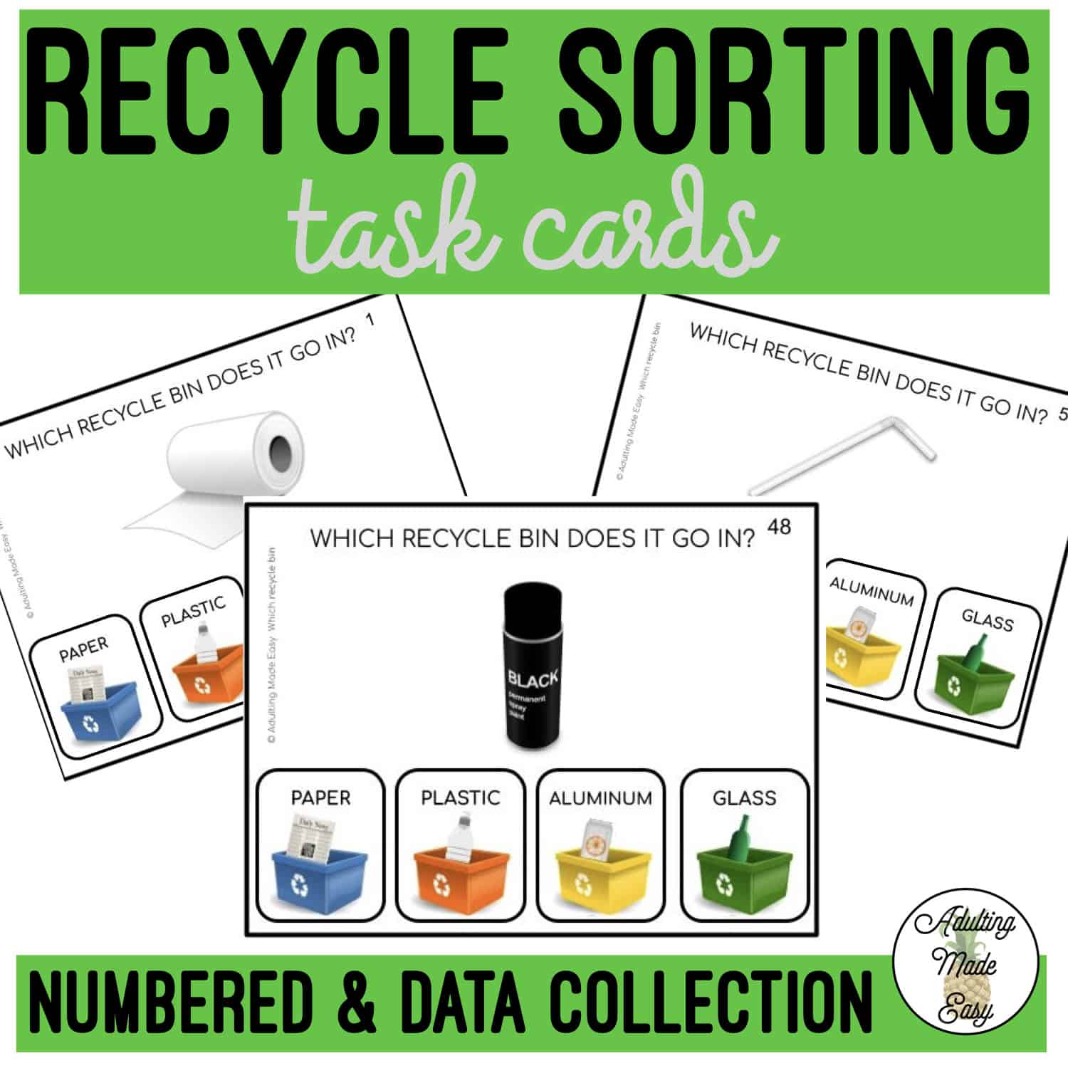 Recycle Sorting Task Cards