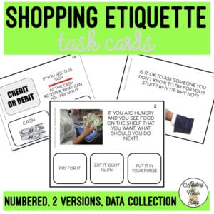 Shopping Etiquette Task Cards