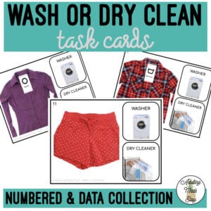 Wash or Dry Clean Clothing Task Cards