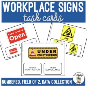 Workplace Signs Field of 2 Task Cards