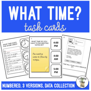What Time? Vocational Scenarios Task Cards